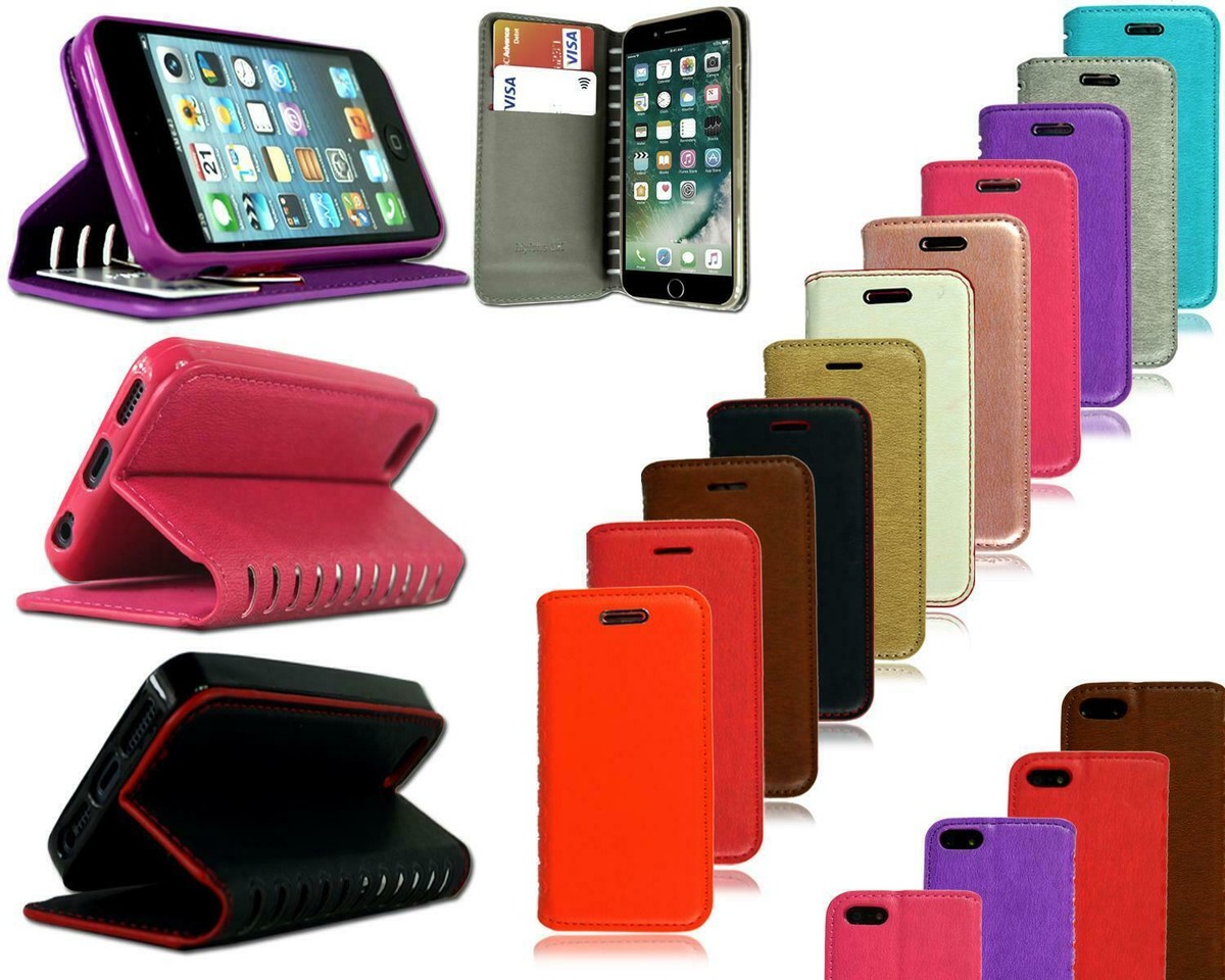 For Apple iPhone 5s Plus New Stylish Leather Flip Wallet Case