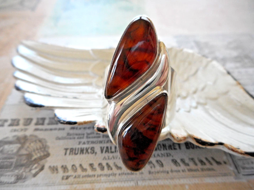 Jay King Mine Finds Sterling Silver Amber Ring Size 12.5 4589-8 - Image 4 of 4