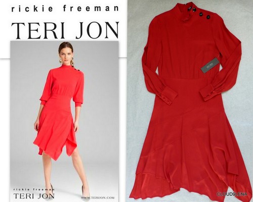 Asymmetric Hem Crepe Midi Dress Sizes 