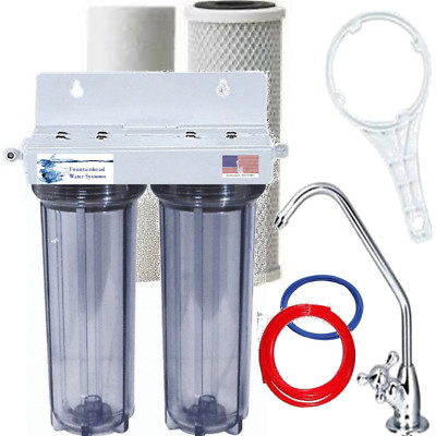 2 Stage Under Sink Drinking Water Clear Filtration System. Choice of Faucets.