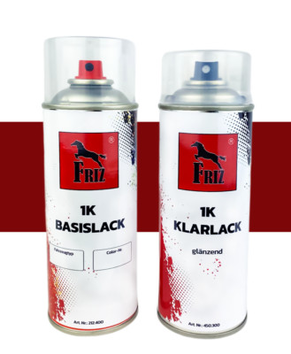 FRIZ Spraydosen Set 400ml für VW LH3T / H3T Kirschrot + 400ml Klarlack