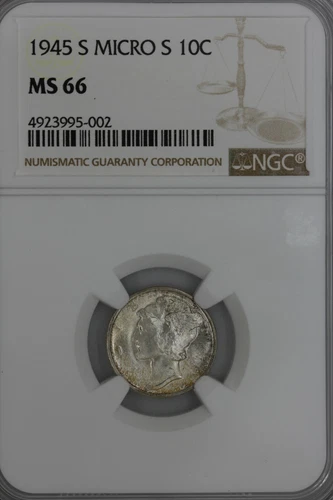 1945-S  .10  NGC   MS66 MICRO S   Mercury, Winged, Liberty Head Dime