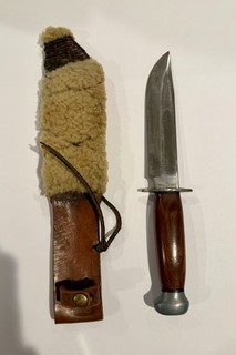 Vintage PAL RH 36 WWII Era Hunting Fighting Knife w/ Leather Sheath