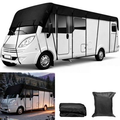 Waterproof 210T RV Roof Cover - Snow & UV Resistant Travel Trailer Protection US