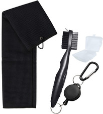 Golf Towels, Golf Towel and Brush Set, with Microfiber Waffle Design Golf Towel