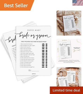 Guess Who Bride or Groom?, Bridal Shower Games for 50 Guests, Minimalist