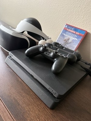 PS4 Slim 500GB Console with PlayStation VR 2 Headset, Controllers, And Game