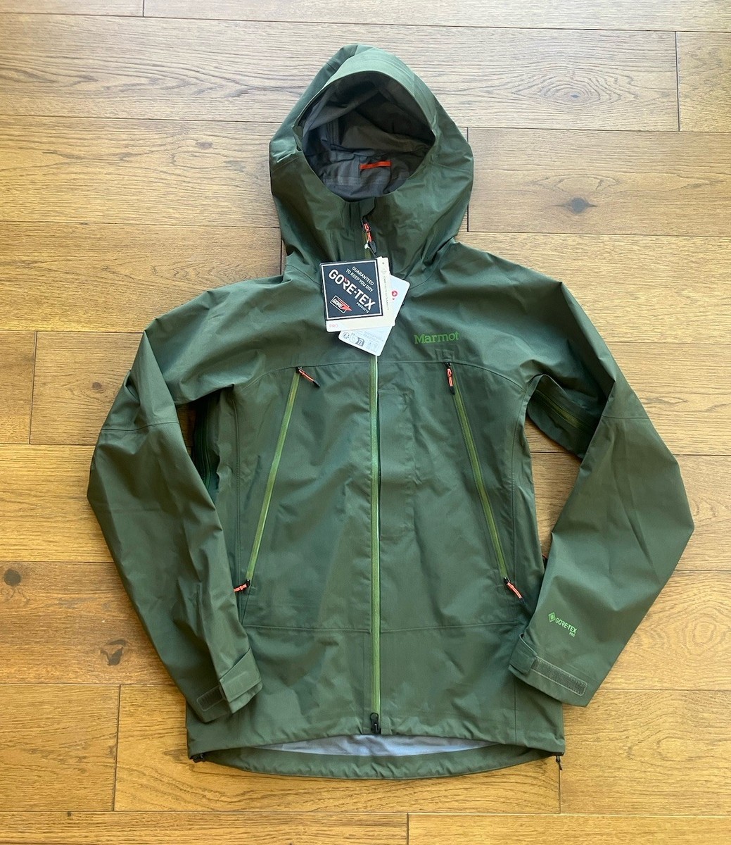 Marmot Men's Alpinist Jacket GORE-TEX Pro Waterproof Small Green