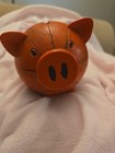 Resin Basket Ball Shaped Pig Coin Bank. Has Stopper On The Bottom. — photo 1