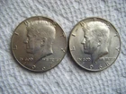 1- 1968 D Kennedy & 1- 1967 KENNEDY Half Dollar 40% SILVER US Mint "Circulated"