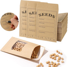 100 PCS Seed Packets Clear Envelopes, Self Sealing Kraft Bags 3.15  X 4.72  