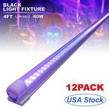 12 LED Black Light Bar 40W 4FT UV Blacklight Tube Bulbs for Halloween D coration