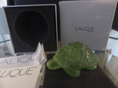 Lalique Schildkröte - Tortue Sidonie - Mint in Box - Vert Green Cut Crystal #1214500