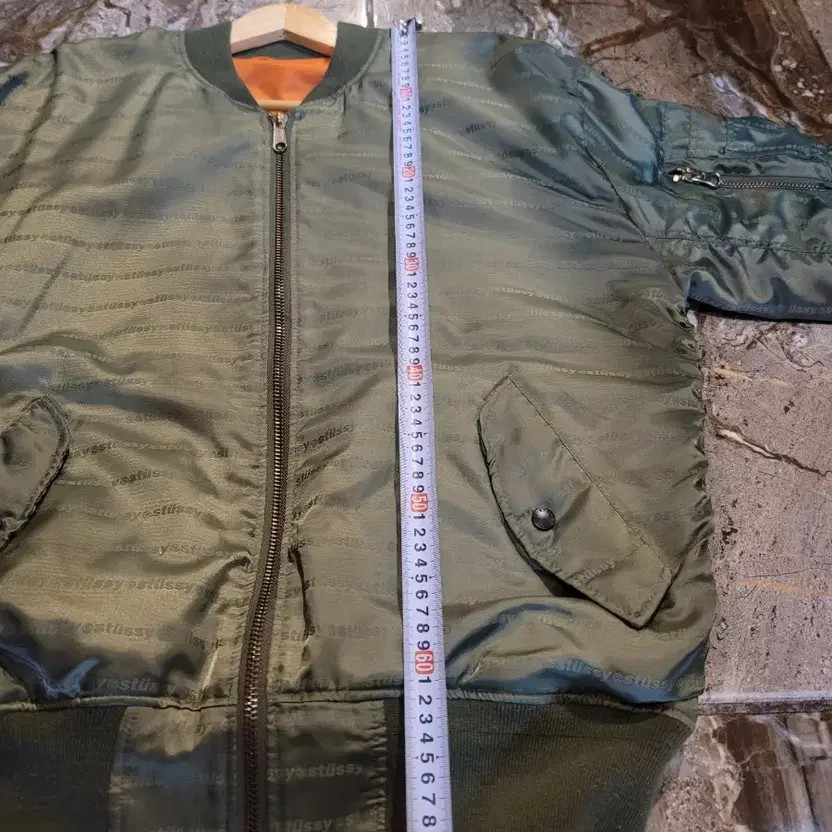 Stussy Reversible Bomber Jacket, Khaki/Orange, Lightly Used thumbnail 5