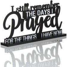 Jetec Remember Prayed Sign Wood Blessed 9.84 inches x 5.91 inches, black