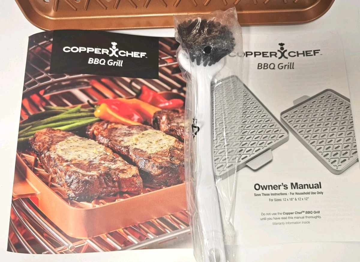 Parrilla de barbacoa de chef de cobre 12x12 antiadherente de cerámica estufa exterior nueva