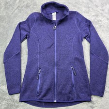 Champion Womans Jacket Small Fleece Lined Full Zip Pockets Outdoor Casual Purple