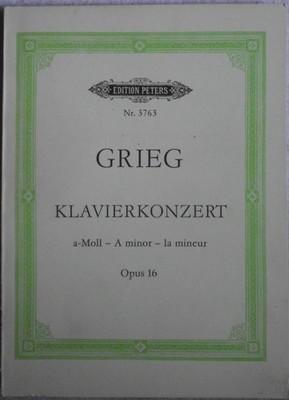 J. Grieg, Klavierkonzert a-Moll - A minor - la mineur, Opus 16. Edition Peters