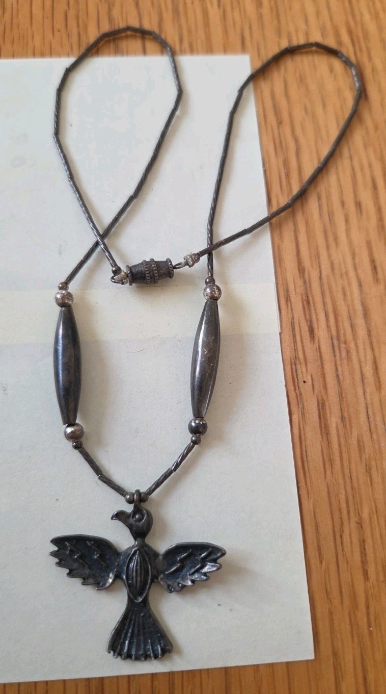 Unique Sterling Silver Thunderbird Eagle necklace… - image 1