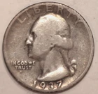 1937-S Washington Quarter - Very Good - #7670AT25625 FREE SHIPPING