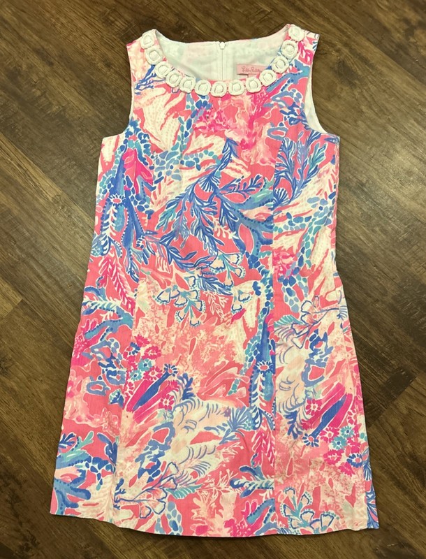 EUC Lilly Pulitzer Mini Mila Shift Dress  Light Pascha Pink Girls Size 10