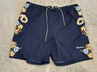 Nautica Swim Trunks Mens XL Navy Blue Floral Board Shorts Mesh Lined Drawstring
