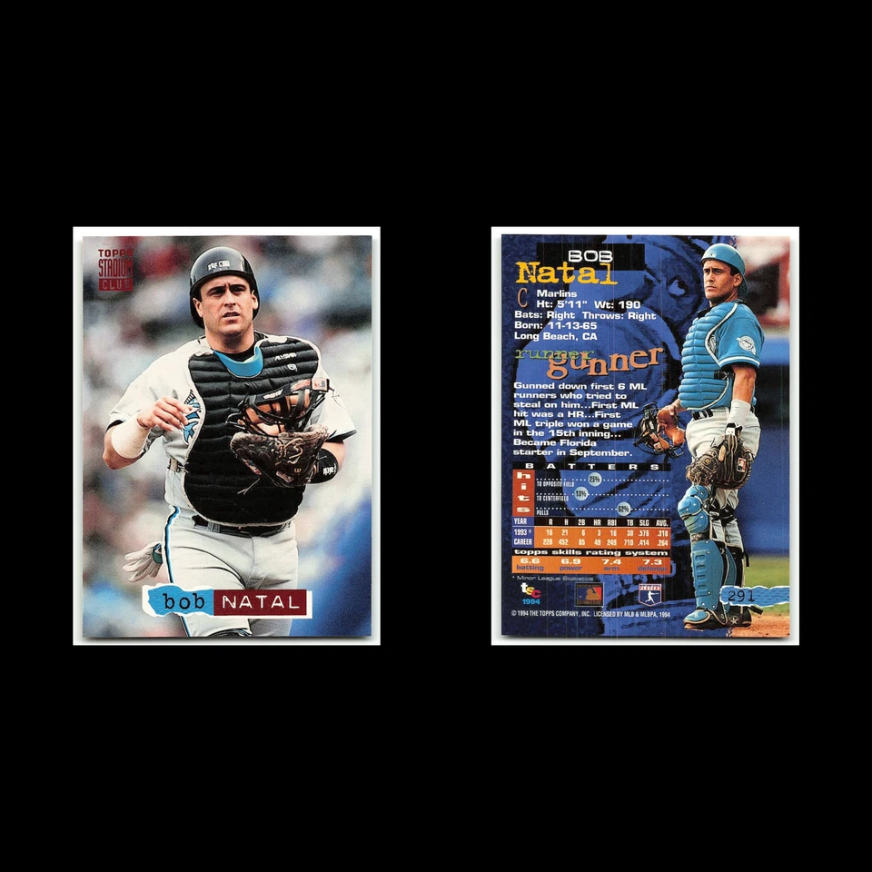 Bob Natal #291 1994 Topps Stadium Club Florida Marlins Baseball Card MLB NM - Image 3 of 3