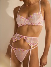 Victoria  s Secret Bloom Embroidery Garter Belt NWT XS/S