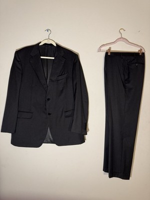 Canali Men s Gray 2 Pc Wool Suit Sz 56R ,pants 38x 39.5 Italy Made