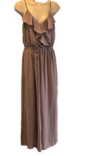 Elegant taupe Andre by Unit Small Ruffle jumpsuit wedding 26-052-1