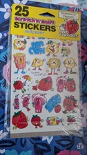 Vintage Stickers Scratch N Sniff Spindex Strawberry And Popcorn New Pack READ