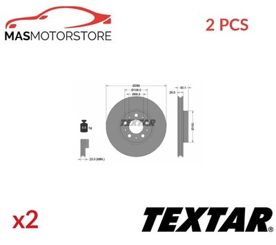 BREMSSCHEIBEN SATZ PAAR VORNE TEXTAR 92100503 2PCS A FÜR HONGQI BESTURN B70