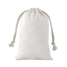 20 PCS White Cotton Muslin Bags Mini Lightweight Drawstring Pouches 4x6 Inch