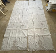 Coppia Di Tendoni In Lino E Cotone Con Pizzo Burano 300 × 80 Cm ￼