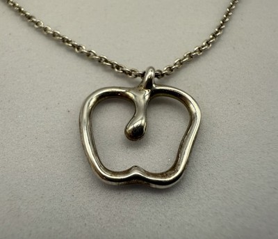 Tiffany & Co Elsa Peretti Apple Pendant Necklace Sterling Silver w