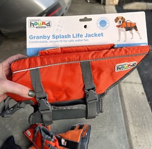 Outward Hound Granby Splash Dog Life Jacket SM Nylon Rescue Handle Reflective