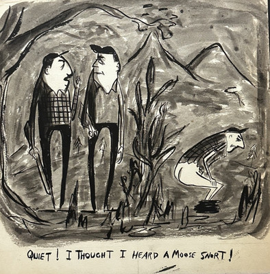 ORIGINAL TRUE MAGAZINE GAG CARTOON ART REJECTED SUBMISSION 1940S FUNNY!