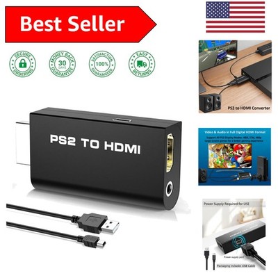 Upgrade Your PS2 Console: HDMI Converter with Audio Output for HDTV Use