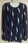 Alfani Blouse Women’s Size Large Crossover Front Long Sleeve Blue NEW