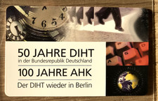 Scheda telefonica tedesca mai usata 50 anni DIHT, 100 anni gancio di traino
