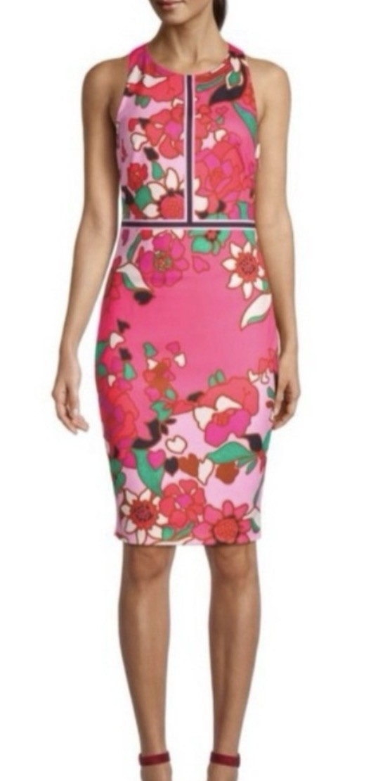 Ted Baker Womens Pinata Buckle Detail Bodycon Floral Dress Size 0