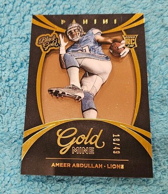 2015 Black Gold Rookie Gold Mine Ameer Abdullah Detroit Lions 18/49
