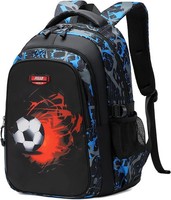 Ergonomischer Schulrucksack Blau FüR Kinder 8-14 Jahre Wasserabweisend 6 Taschen
