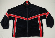 Vintage Fila Velour Velvet Blue Mens Full Zip Track Retro Borg Jacket M