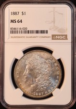 1887-P Morgan Silver Dollar - NGC MS64! Lovely Choice Uncirculated! PQ