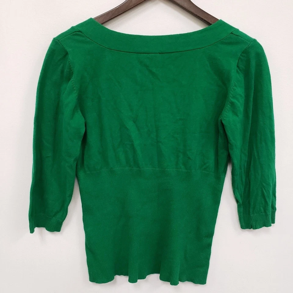 Top Babydoll AB Studio Mujer Y2K Preppy Talla M Kelly Verde Oficina Cuello Cuadrado Foto 2 de 4