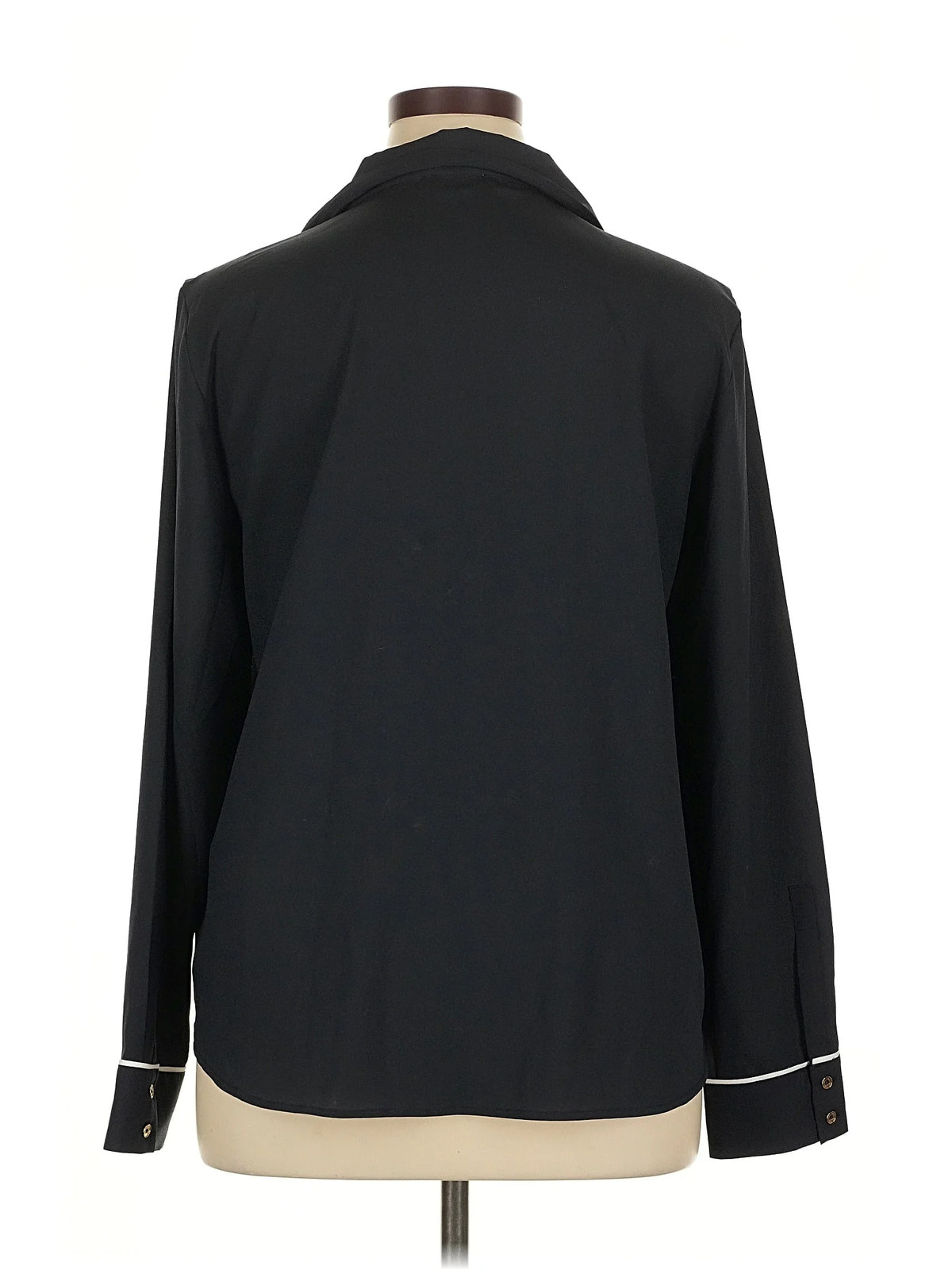 Calvin Klein Women Black Long Sleeve Blouse XL thumbnail 2