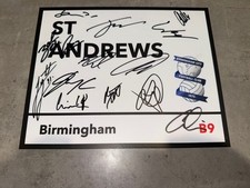 BIRMINGHAM CITY FC SIGNED 2026 METAL STREET SIGN FOOTBALL PROOF SHIRT BALL PHOTO