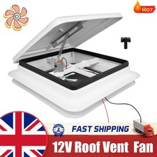Roof Vent Fan Camper Van Motorhome 420x420mm White RV Caravan Skylight Vent
