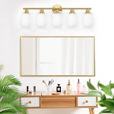 32'' 5 Lights Modern Vanity Light For Bathroom Mirror Wall Lamp LED Gold Fixture